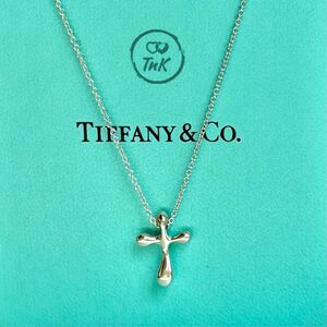 Tiffany & Co Elsa Peretti LARGE 16 mm Cross Pendant Necklace - 925 Silver - 16"